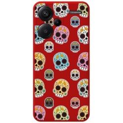 Funda Silicona Líquida Roja para Xiaomi Redmi Note 13 Pro+ Plus 5G diseño Catrina Dibujos