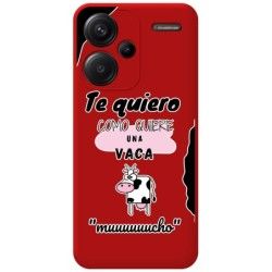 Funda Silicona Líquida Roja para Xiaomi Redmi Note 13 Pro+ Plus 5G diseño Vaca Dibujos