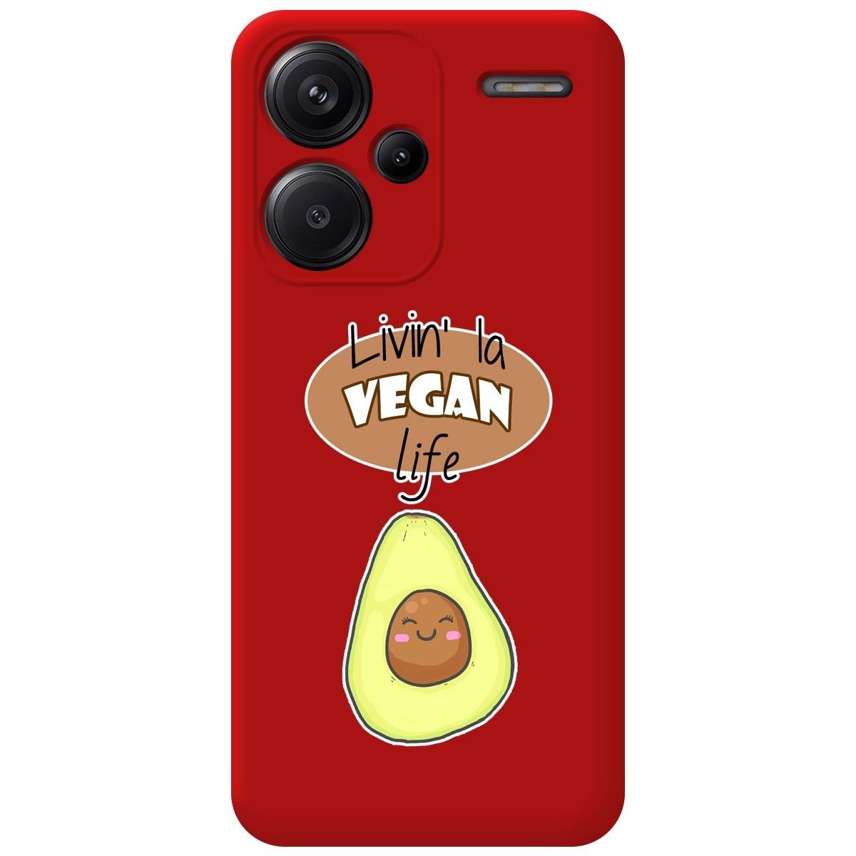 Funda Silicona Líquida Roja para Xiaomi Redmi Note 13 Pro+ Plus 5G diseño Vegan Life Dibujos