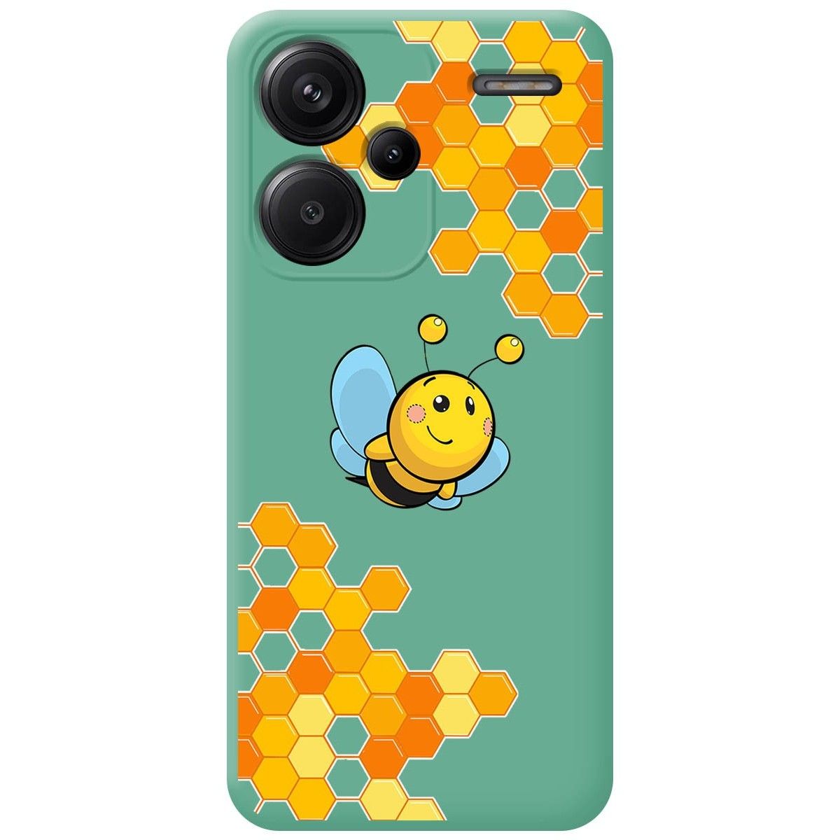 Funda Silicona Líquida Verde para Xiaomi Redmi Note 13 Pro+ Plus 5G diseño Abeja Dibujos