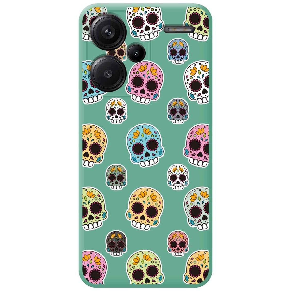 Funda Silicona Líquida Verde para Xiaomi Redmi Note 13 Pro+ Plus 5G diseño Catrina Dibujos