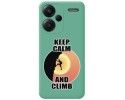 Funda Silicona Líquida Verde para Xiaomi Redmi Note 13 Pro+ Plus 5G diseño Hombre Escalada Dibujos