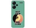 Funda Silicona Líquida Verde para Xiaomi Redmi Note 13 Pro+ Plus 5G diseño Mujer Escalada Dibujos