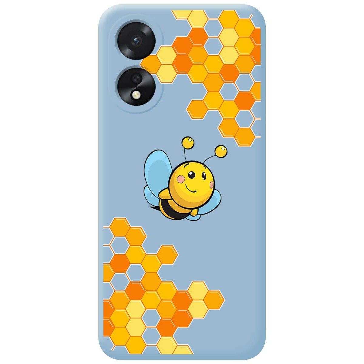 Funda Silicona Líquida Azul para Oppo A18 diseño Abeja Dibujos