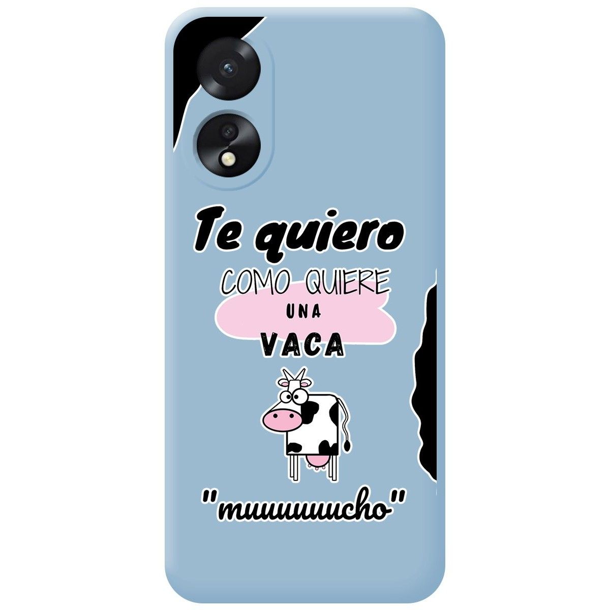 Funda Silicona Líquida Azul para Oppo A18 diseño Vaca Dibujos