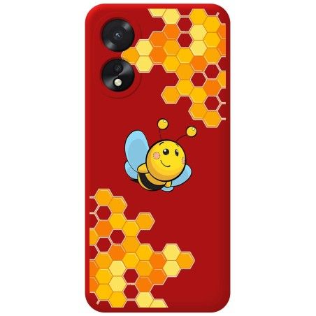 Funda Silicona Líquida Roja para Oppo A18 diseño Abeja Dibujos