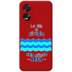 Funda Silicona Líquida Roja para Oppo A18 diseño Agua Dibujos