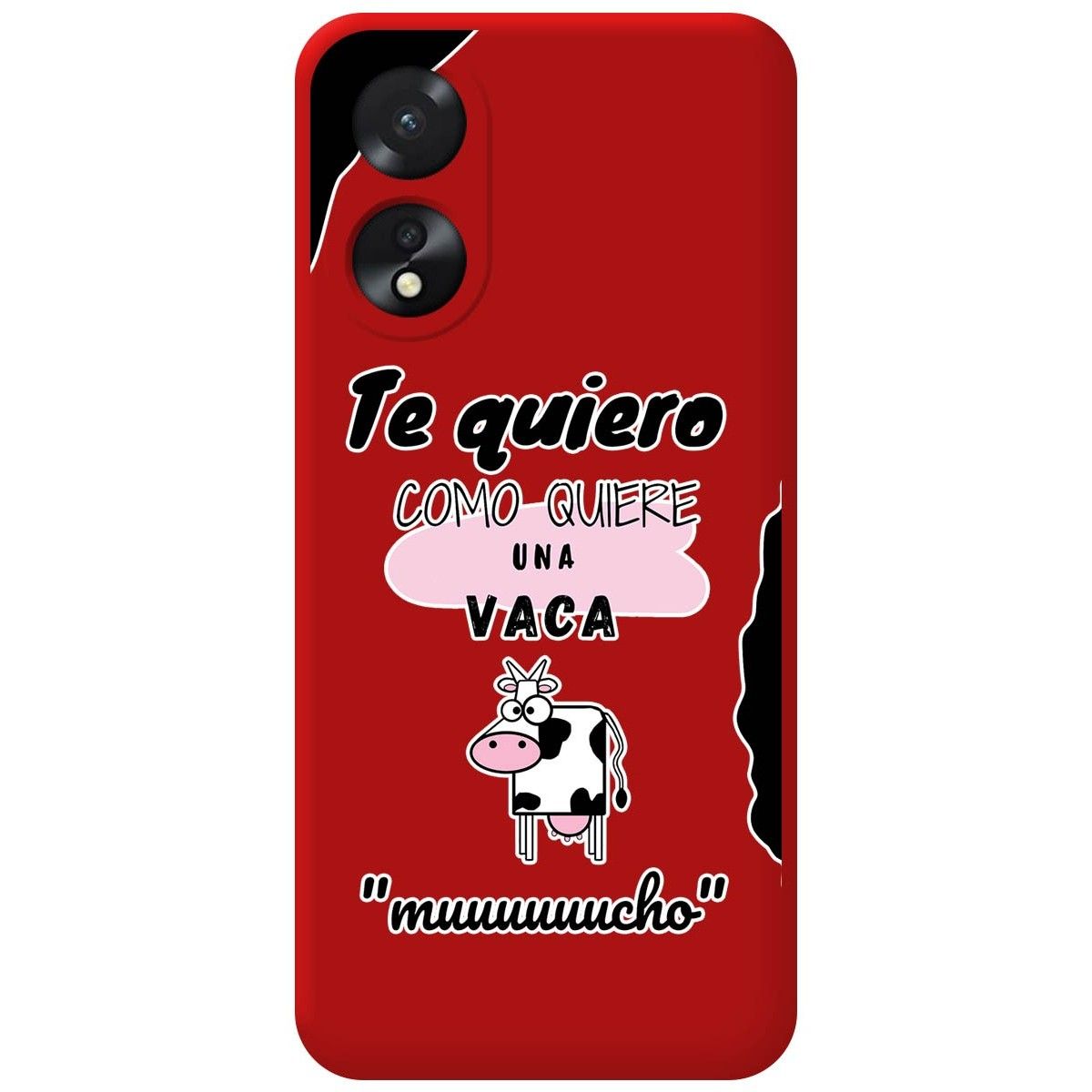 Funda Silicona Líquida Roja para Oppo A18 diseño Vaca Dibujos