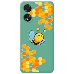 Funda Silicona Líquida Verde para Oppo A18 diseño Abeja Dibujos