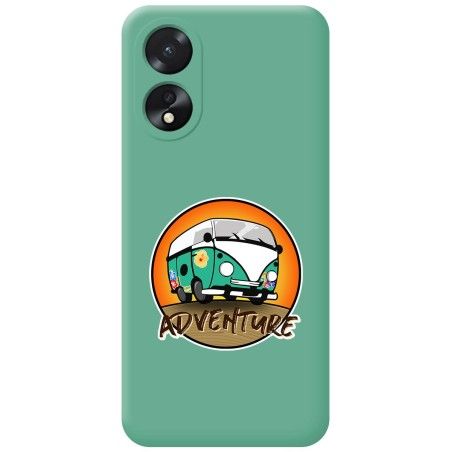 Funda Silicona Líquida Verde para Oppo A18 diseño Adventure Dibujos