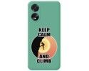 Funda Silicona Líquida Verde para Oppo A18 diseño Hombre Escalada Dibujos