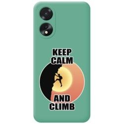 Funda Silicona Líquida Verde para Oppo A18 diseño Hombre Escalada Dibujos