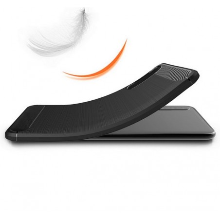 Funda Gel Tpu Tipo Carbon Negra para Huawei P20 Pro