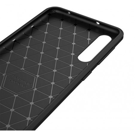 Funda Gel Tpu Tipo Carbon Negra para Huawei P20 Pro