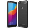 Funda Gel Tpu Tipo Carbon Negra para Huawei Honor 7C / Y7 2018