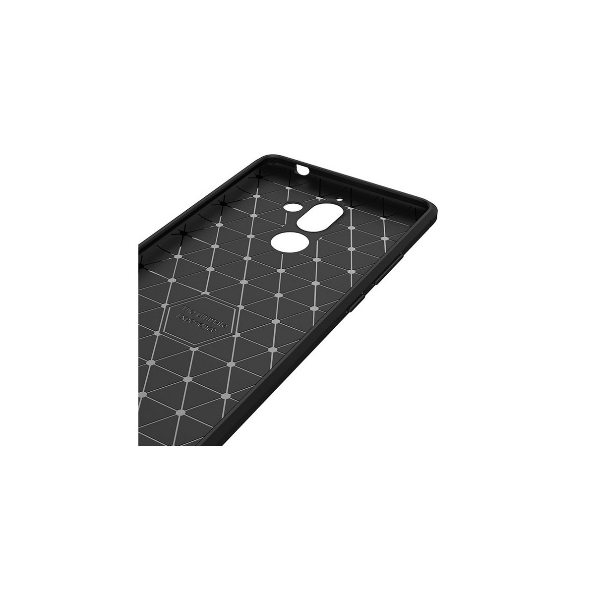Funda Gel Tpu Tipo Carbon Negra para Nokia 7 Plus