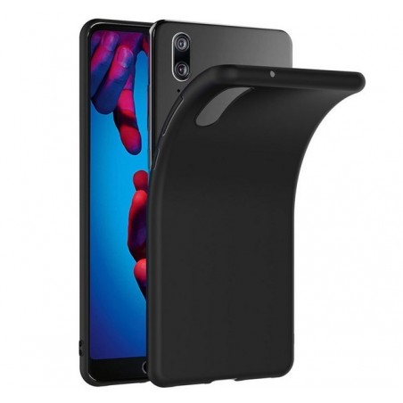 Funda Gel Tpu Tipo Mate Negra para Huawei P20