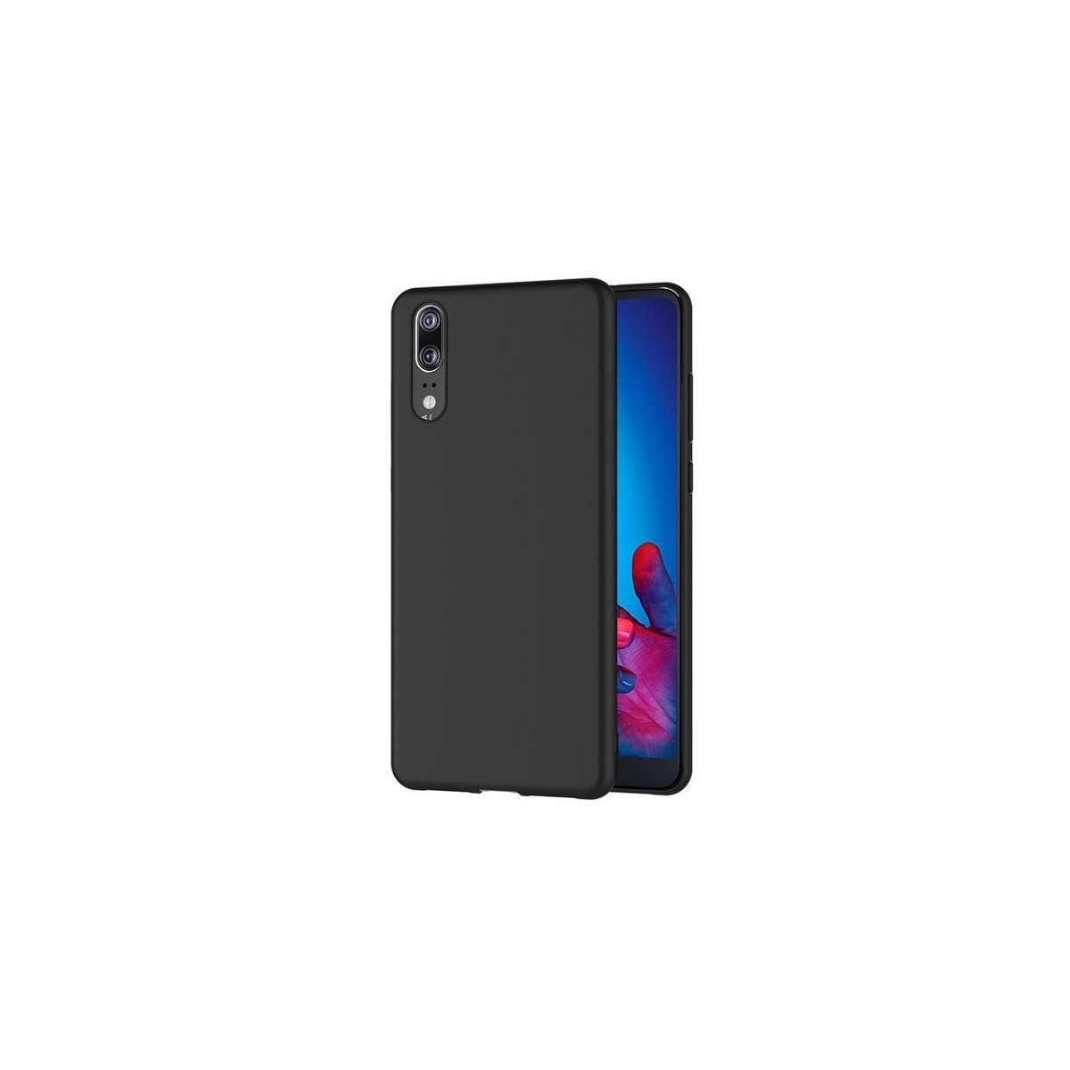 Funda Gel Tpu Tipo Mate Negra para Huawei P20