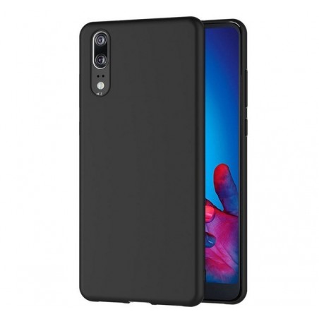Funda Gel Tpu Tipo Mate Negra para Huawei P20