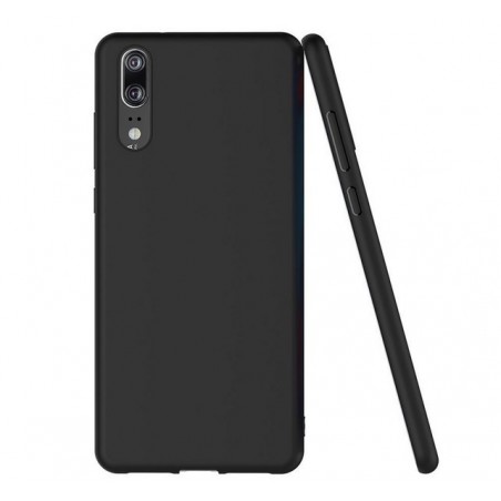 Funda Gel Tpu Tipo Mate Negra para Huawei P20