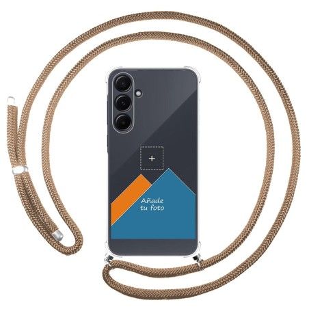 Personaliza tu Funda Colgante Transparente para Samsung Galaxy A35 5G con Cordon Camel Dibujo Personalizada