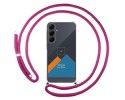 Personaliza tu Funda Colgante Transparente para Samsung Galaxy A35 5G con Cordon Rosa Fucsia Dibujo Personalizada