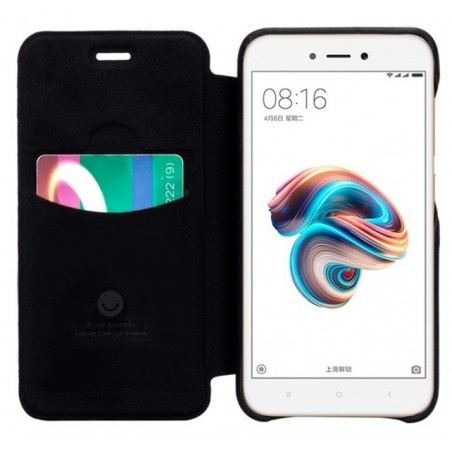 Funda Piel Flip Negra Marca Lenuo para Xiaomi Redmi 5A 5"
