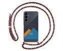 Personaliza tu Funda Colgante Transparente para Samsung Galaxy A35 5G con Cordon Rosa / Dorado Dibujo Personalizada