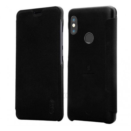 Funda Piel Flip Negra Marca Lenuo para Xiaomi Redmi Note 5 / Note 5 Pro