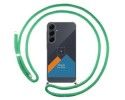 Personaliza tu Funda Colgante Transparente para Samsung Galaxy A35 5G con Cordon Verde Agua Dibujo Personalizada