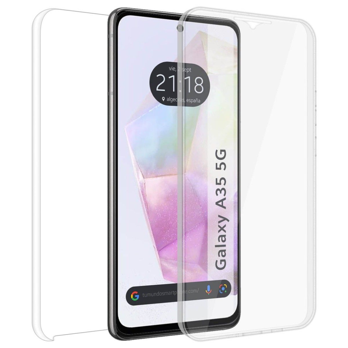 Funda Doble Transparente Pc + Tpu Full Body 360 para Samsung Galaxy A35 5G