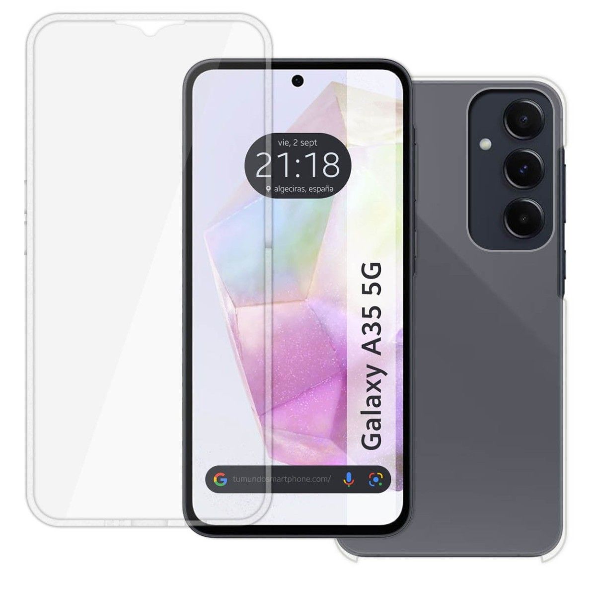 Funda Doble Transparente Pc + Tpu Full Body 360 para Samsung Galaxy A35 5G
