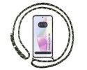 Funda Colgante Transparente para Samsung Galaxy A35 5G con Cordon Verde / Dorado