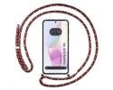 Funda Colgante Transparente para Samsung Galaxy A35 5G con Cordon Rosa / Dorado