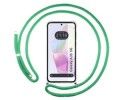 Funda Colgante Transparente para Samsung Galaxy A35 5G con Cordon Verde Agua