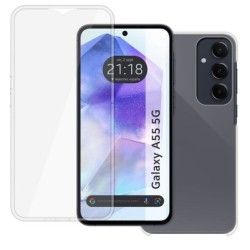 Funda Doble Transparente Pc + Tpu Full Body 360 para Samsung Galaxy A55 5G 2