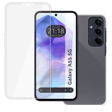 Funda Doble Transparente Pc + Tpu Full Body 360 para Samsung Galaxy A55 5G
