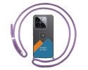 Personaliza tu Funda Colgante Transparente para Xiaomi 14 5G con Cordon Morado Dibujo Personalizada