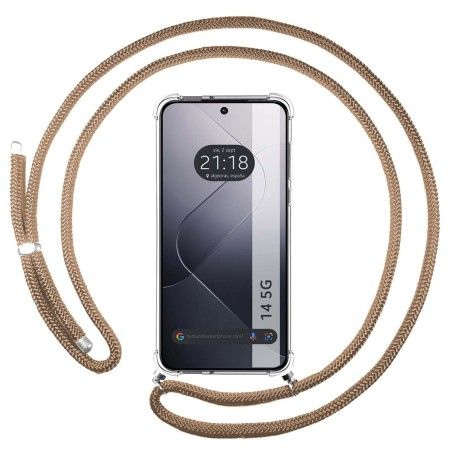 Funda Colgante Transparente para Xiaomi 14 5G con Cordon Camel
