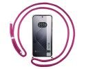 Funda Colgante Transparente para Xiaomi 14 5G con Cordon Rosa Fucsia