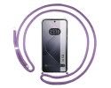 Funda Colgante Transparente para Xiaomi 14 5G con Cordon Morado