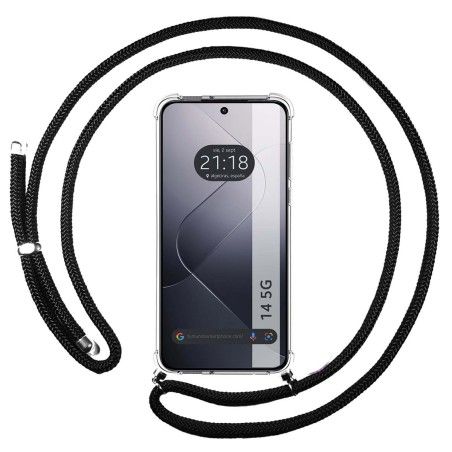 Funda Colgante Transparente para Xiaomi 14 5G con Cordon Negro