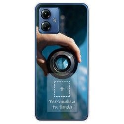 Personaliza tu Funda Silicona Gel Tpu Transparente con tu Fotografia para Motorola Moto G14 Dibujo Personalizada