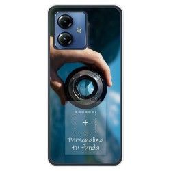 Personaliza tu Funda Silicona Gel Tpu Transparente con tu Fotografia para Motorola Moto G54 5G Dibujo Personalizada
