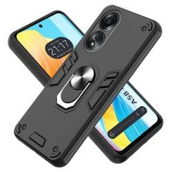 Funda Tough Armor con Anillo Giratorio Negra para Oppo A58 4G