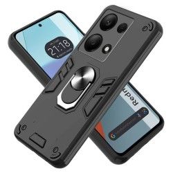Funda Tough Armor con Anillo Giratorio Negra para Xiaomi Redmi Note 13 4G