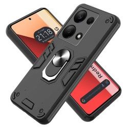 Funda Tough Armor con Anillo Giratorio Negra para Xiaomi Redmi Note 13 Pro 4G