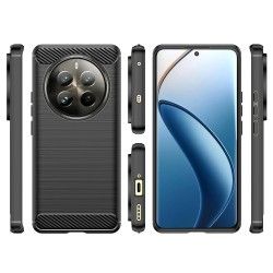 Funda Gel Tpu Tipo Carbon Negra para Realme 12 Pro 5G / 12 Pro Plus 5G 2