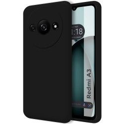 Funda Silicona Líquida Ultra Suave para Xiaomi Redmi A3 color Negra