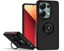 Funda Mate con Borde Negro y Anillo Giratorio 360 para Xiaomi Poco M6 Pro 4G